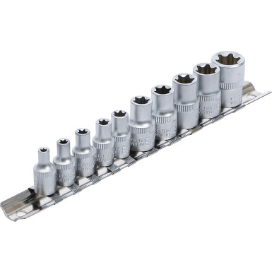 BGS Steckschlüssel-Einsatz-Satz E-Profil Antrieb Innenvierkant 6,3 mm (1/4 ) / 10 mm (3/8 ) SW E4 - E16 10-tlg BGS Do it yourself 9548