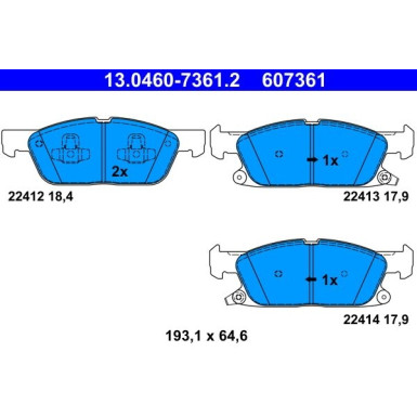 BREMSBELAGSATZ, SCHEIBENBREMSE | 13.0460-7361.2