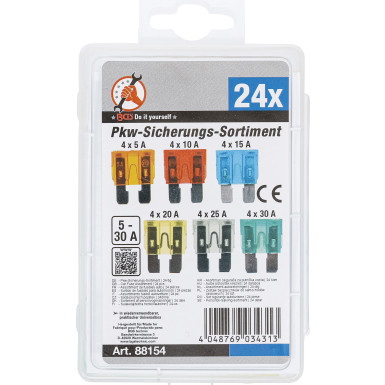 BGS PKW-Sicherungs-Sortiment 24-tlg BGS Do it yourself 88154