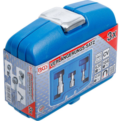 BGS Verlängerungs-Satz mit Magnethalter | 6,3 mm (1/4"""") / 10 mm (3/8"""") / 12,5 mm (1/2"""") | 3-tlg | 198