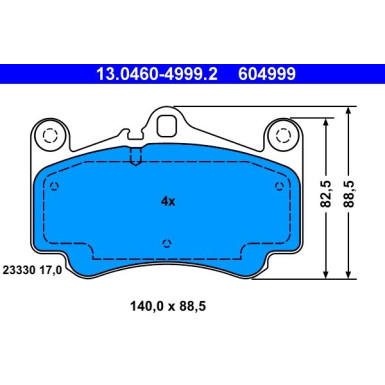 Bremsbelagsatz Porsche S. 911 3,6-3,8 00-12 | 13.0460-4999.2
