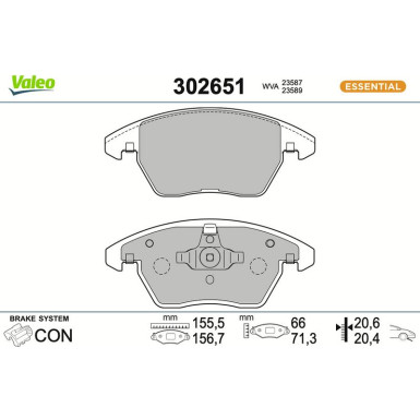 VALEO Bremsbeläge 302651