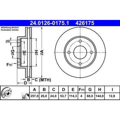 Bremsscheibe Nissan P. Nv200 1.5 Dci/1.6 16V 10 | 24.0126-0175.1