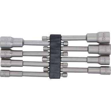 BGS Steckschlüssel-Einsatz-Satz Sechskant | extra lang | Antrieb Außensechskant 6,3 mm (1/4"""") | für Bohrmaschinen | SW 6 - 13 mm | 8-tlg | 2759
