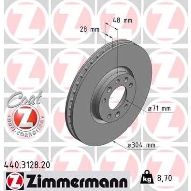 ZIMMERMANN Bremsscheibe | 440.3128.20