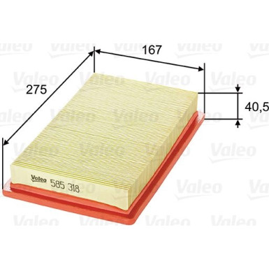 VALEO Luftfilter 585318 VALEO Luftfilter 585318