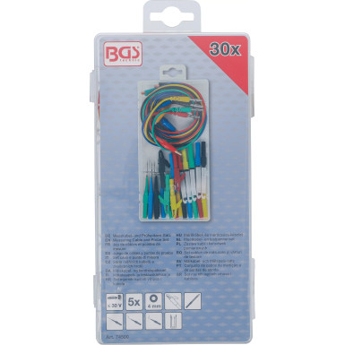 Messkabel- und Prüfspitzen-Satz | 30-tlg. – BGS technic