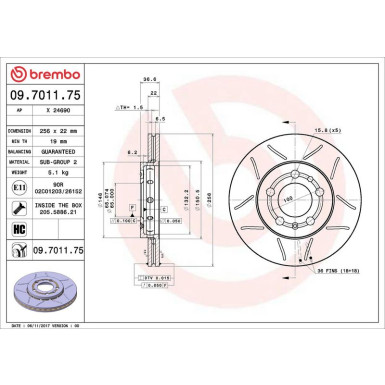 BREMBO Bremsscheibe 09.7011.75 XTRA LINE - Max