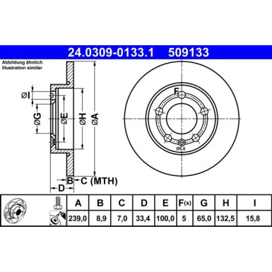 Bremsscheibe Vw T. Bora/Golf 4Motion 98-05 Power Disc PowerDisc 24.0309-0133.1
