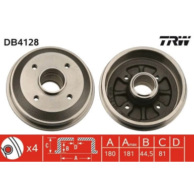 TRW Bremstrommel DB4128