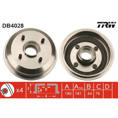 TRW Bremstrommel | DB4028