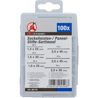BGS Sockelleisten- / Paneel-Stifte-Sortiment 100-tlg BGS Do it yourself 88178