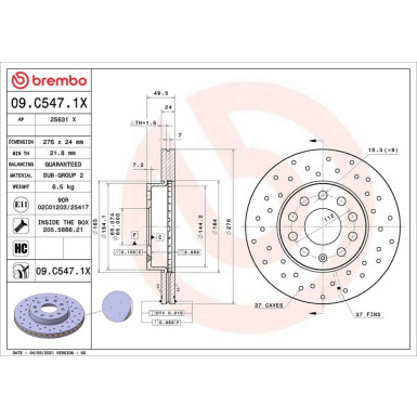 Bremsscheibe VA Brembo Xtra AUDI A3 SEAT SKODA VW 12 XTRA LINE - Xtra 09.C547.1X