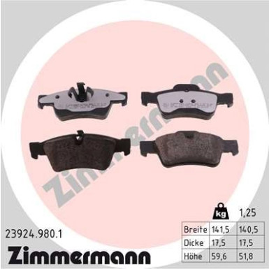 ZIMMERMANN Bremsbeläge ZIMMERMANN Bremsbeläge