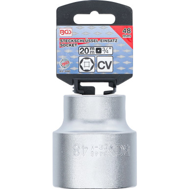 BGS Steckschlüssel-Einsatz Sechskant | Antrieb Innenvierkant 20 mm (3/4"""") | SW 48 mm | 3448