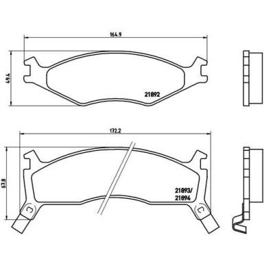 BREMBO Bremsbelagsatz, Scheibenbremse | P 30 006