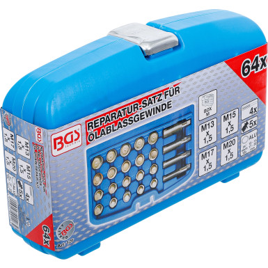 BGS Reparatursatz für Öl-Ablass-Gewinde | 64-tlg | 126