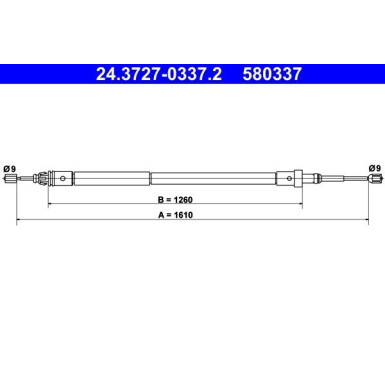 ATE Handbremsseil Seilzug Festellbremse 24.3727-0337.2