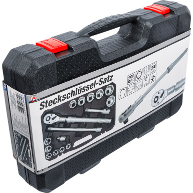 BGS Steckschlüssel-Satz mit Umschaltknarre, ausziehbar Antrieb 20 mm (3/4 ) SW 19 - 50 mm 16-tlg BGS Do it yourself 71024