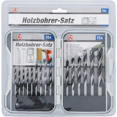 BGS Holz-Bohrer-Satz | 3 - 10 mm | 15-tlg | 50817