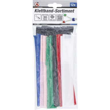 BGS Klettband-Sortiment 20 x 190 mm 12-tlg BGS Do it yourself 80825