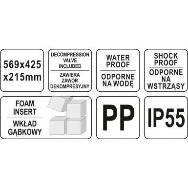YT-08906 Hermetischer Werkzeugkoffer 569X425X215 mm