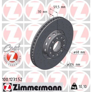 12 481 020 Sport Bremsscheibe VA Sport | AUDI A6,A8,100 93 | 100.1231.52