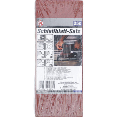 BGS Schleifblatt-Satz für Schwingschleifer / Handschleifer 93 x 230 mm K 60 - 180 25-tlg BGS Do it yourself 80813