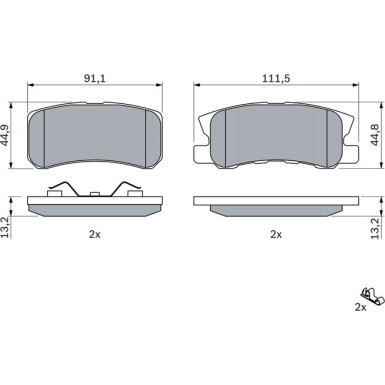 Bremsklötze | MITSUBISHI,CITROEN,JEEP,PEUGEOT | 0 986 424 717