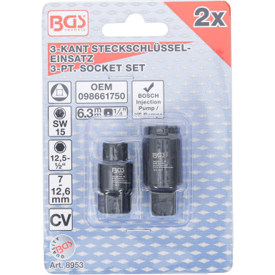 BGS Einsätze für BOSCH | Einspritzpumpen | 3-Kant | 7 / 12,6 mm | 8953
