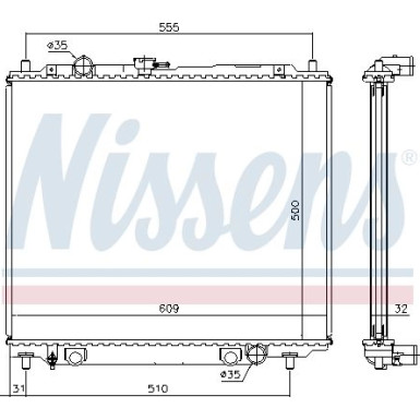 Wasserkühler PKW | MITSUBISHI PAJERO 2,8 TD 93 | 62801