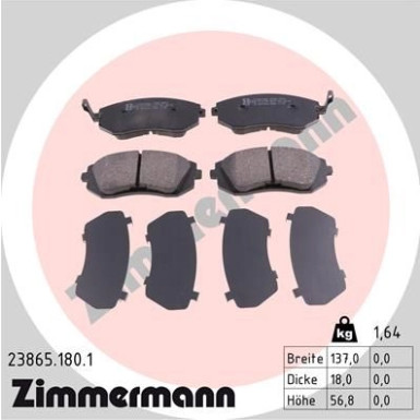 ZIMMERMANN Bremsbeläge 23865.180.1