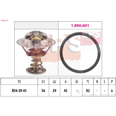 Thermostat, Kühlmittel Made in Italy - OE Equivalent 1.880.339