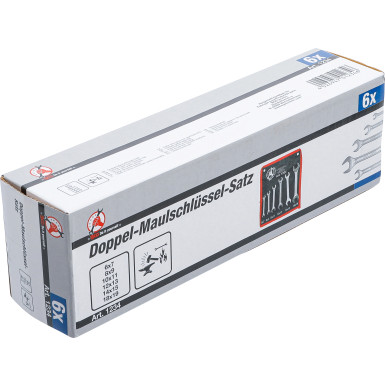 BGS Doppel-Maulschlüssel-Satz SW 6 x 7 - 18 x 19 mm 6-tlg BGS Do it yourself 1234