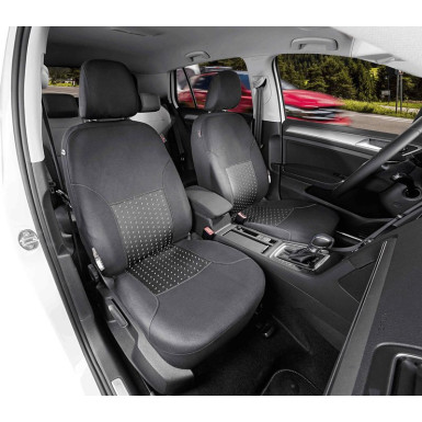 Autositzbezug DotSpot | 2VS 2tlg 2NS, schwarz/monumentgrau | 11938