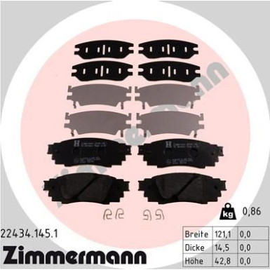 ZIMMERMANN Bremsbeläge ZIMMERMANN Bremsbeläge