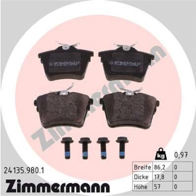 ZIMMERMANN Bremsbeläge 24135.980.1