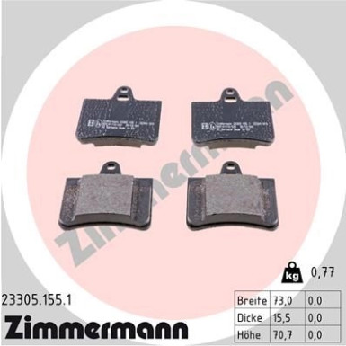 ZIMMERMANN Bremsbeläge