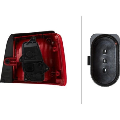 HECKLEUCHTE L 12 V HELLA | VW TOURAN 5,10-5,15 | 2SD 010 468-091