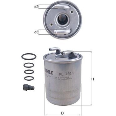 MAHLE Kraftstofffilter | KL 490/1D