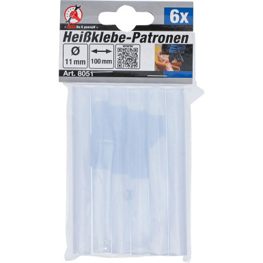 BGS Heißklebe-Patronen transparent Ø 11 mm, 100 mm 6-tlg BGS Do it yourself 8051
