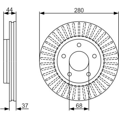 Bremsscheibe NISSAN Juke, Pulsar, Sentra, Tiida 0 986 479 A28