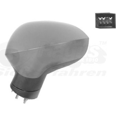 Aussenspiegel li. elek. Verstell. bhz Seat Ibiza V konvex, 5Pins grun. OE 6J1857507H9B9 HAGUS