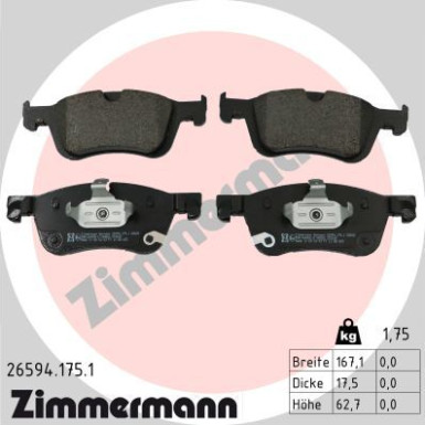ZIMMERMANN Bremsbelagsatz, Scheibenbremse ZIMMERMANN Bremsbelagsatz, Scheibenbremse