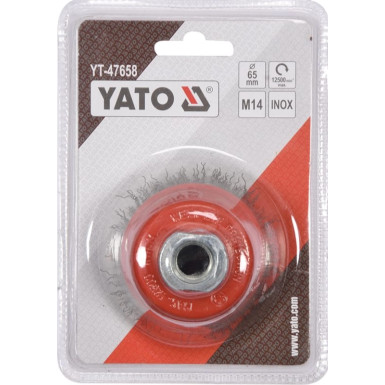 YT-47658 Rückenbürste M14, Inox, 65 mm