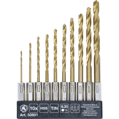 BGS HSS-Bohrer-Satz titan-nitriert 1,5 - 6 mm 10-tlg BGS Do it yourself 50801