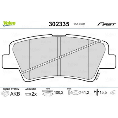 VALEO Bremsbeläge | 302335