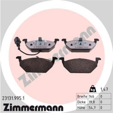 ZIMMERMANN Bremsbeläge 23131.995.1