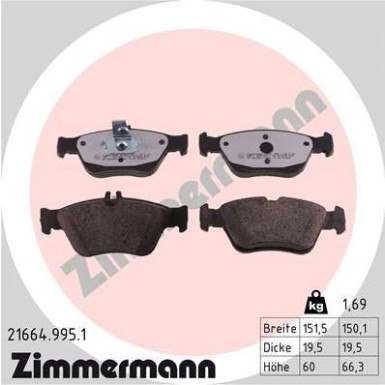 ZIMMERMANN Bremsbeläge 21664.995.1