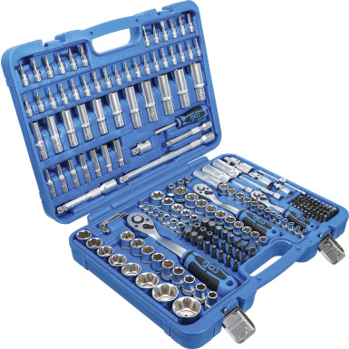 BGS Steckschlüssel-Satz Wellenprofil | Antrieb 6,3 mm (1/4"""") / 10 mm (3/8"""") / 12,5 mm (1/2"""") | 192-tlg | 2292